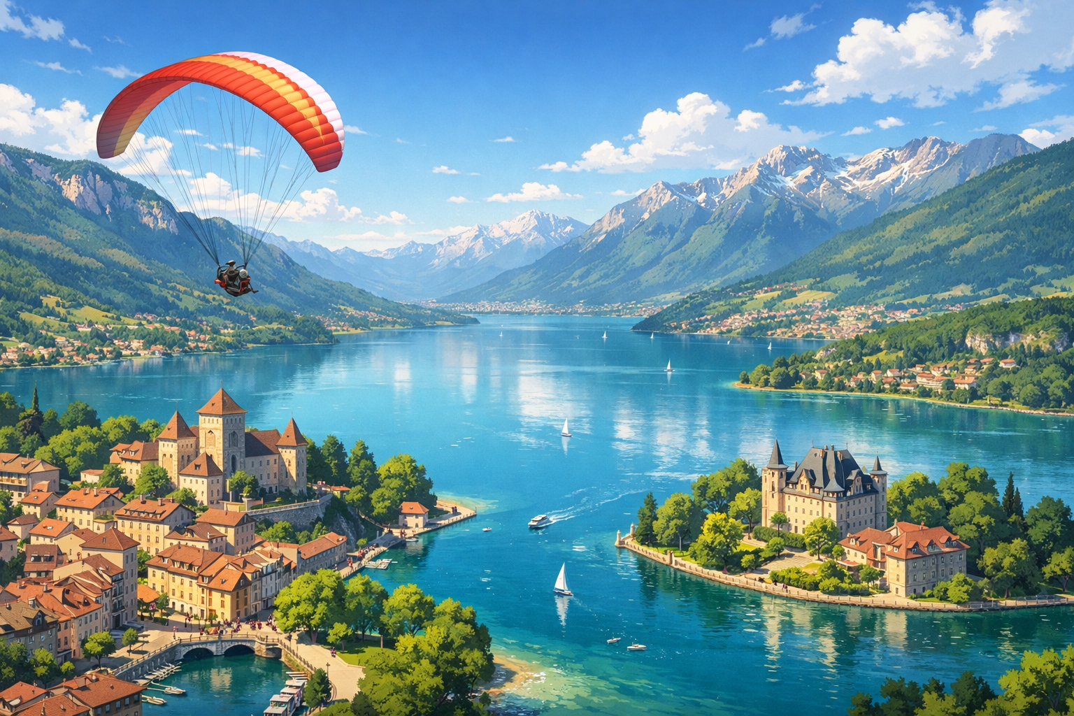Annecy - Paragliding over Lake Annecy