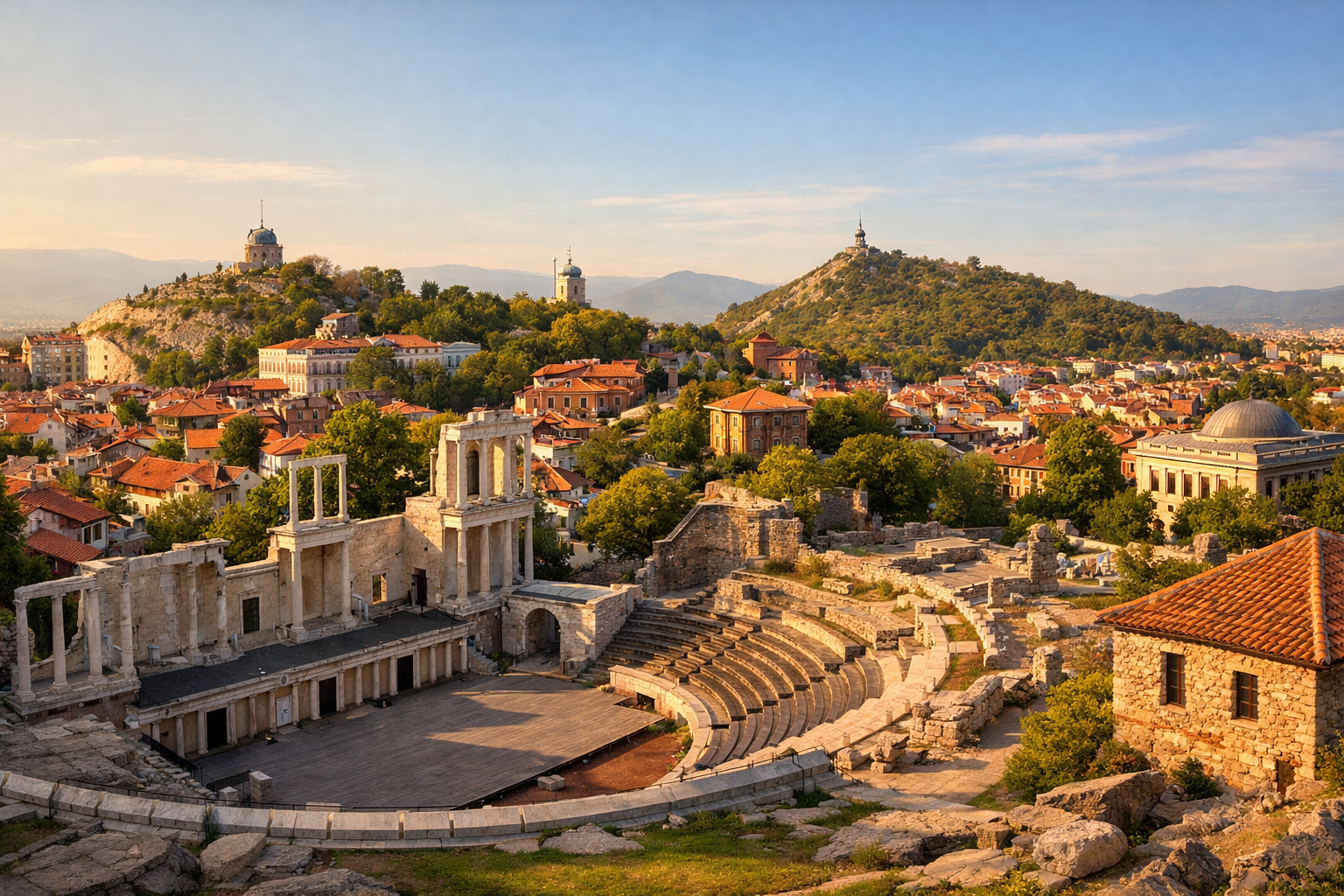Ancient Plovdiv - theater hills and museums