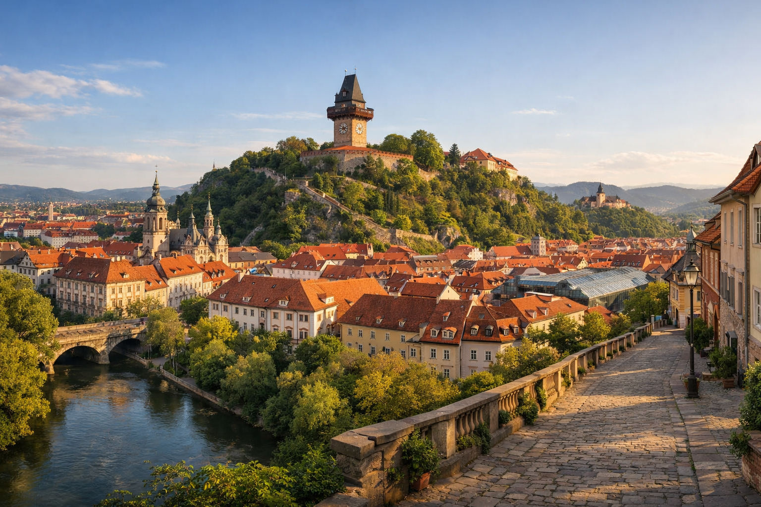 Austria, Graz. A more affordable alternative to Vienna with a historic center, castle hill, markets, museums, and trips around Styria.