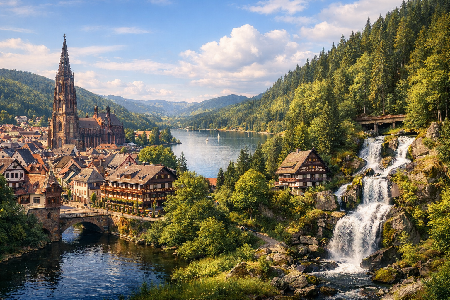 BADEN-WÜRTTEMBERG - Black Forest: Freiburg, Titisee, Triberg Waterfalls
