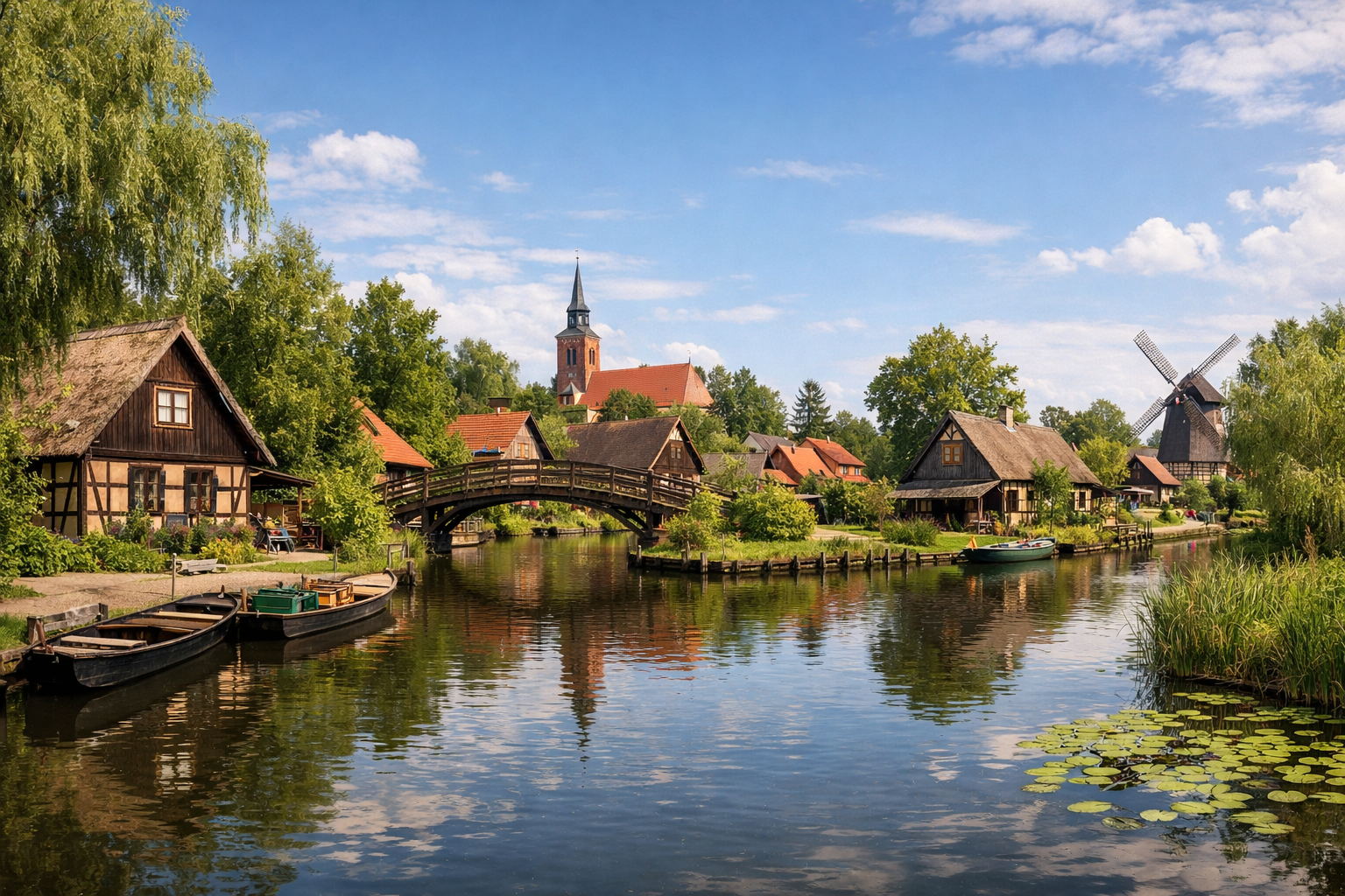 BRANDENBURG - Spreewald canals boats and villages