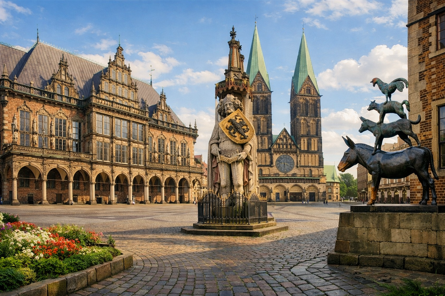 Bremen Town Hall Roland Bremen Town Musicians