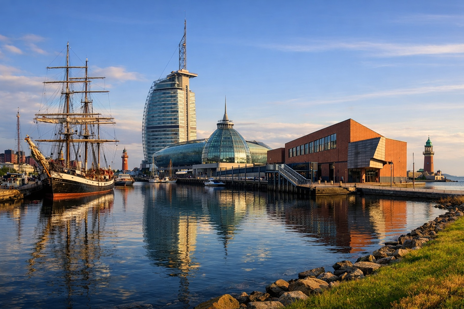 Bremerhaven port ships and the German Emigration Museum