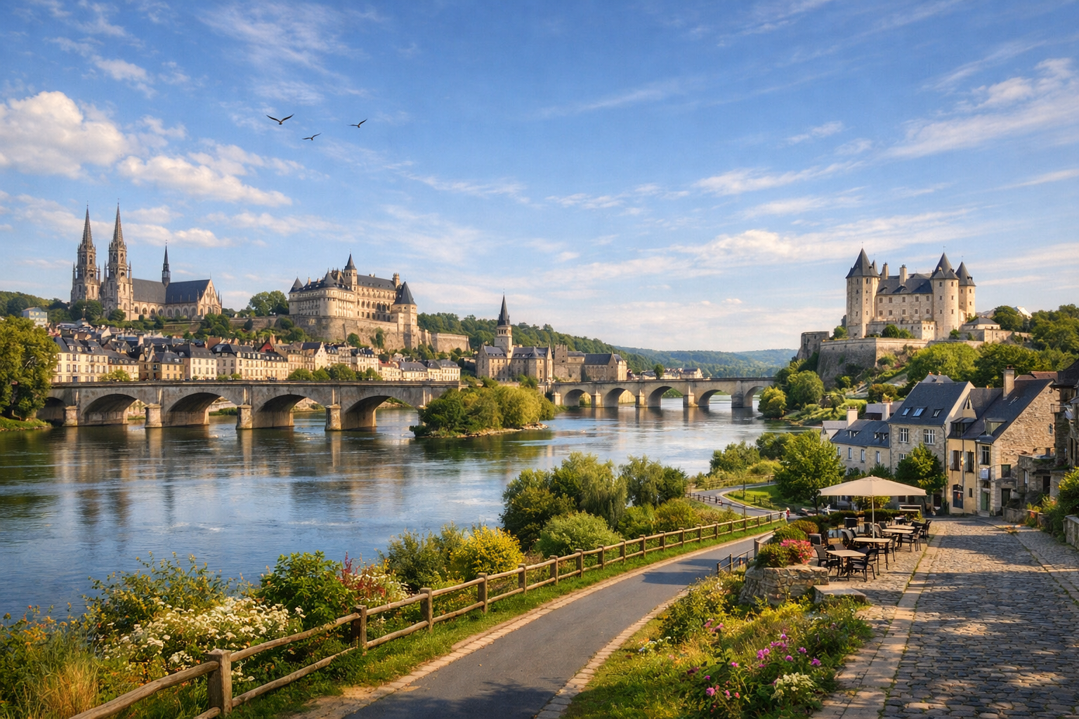 Франция, долина Луары. Велотур по маршруту La Loire à Vélo: от Орлеана через Блуа, Амбуаз, Тур и Сомюр до Анже. Сложность: лёгкая или средняя. Сезон: апрель - октябрь.