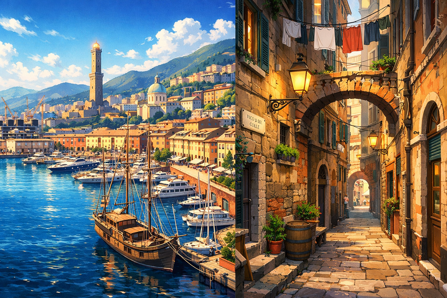 Genoa, port and the caruggi alleys