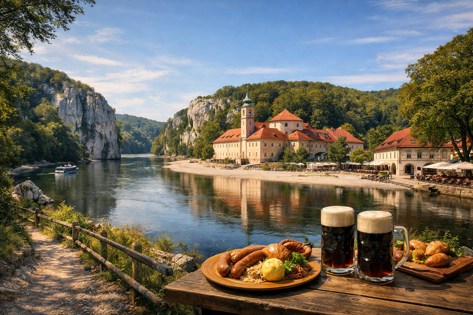 Германия, Бавария. Монастырский пивной маршрут к Klosterbrauerei Weltenburg с прогулкой по Дунайскому ущелью, дегустацией тёмного пива и обедом в монастырской таверне.