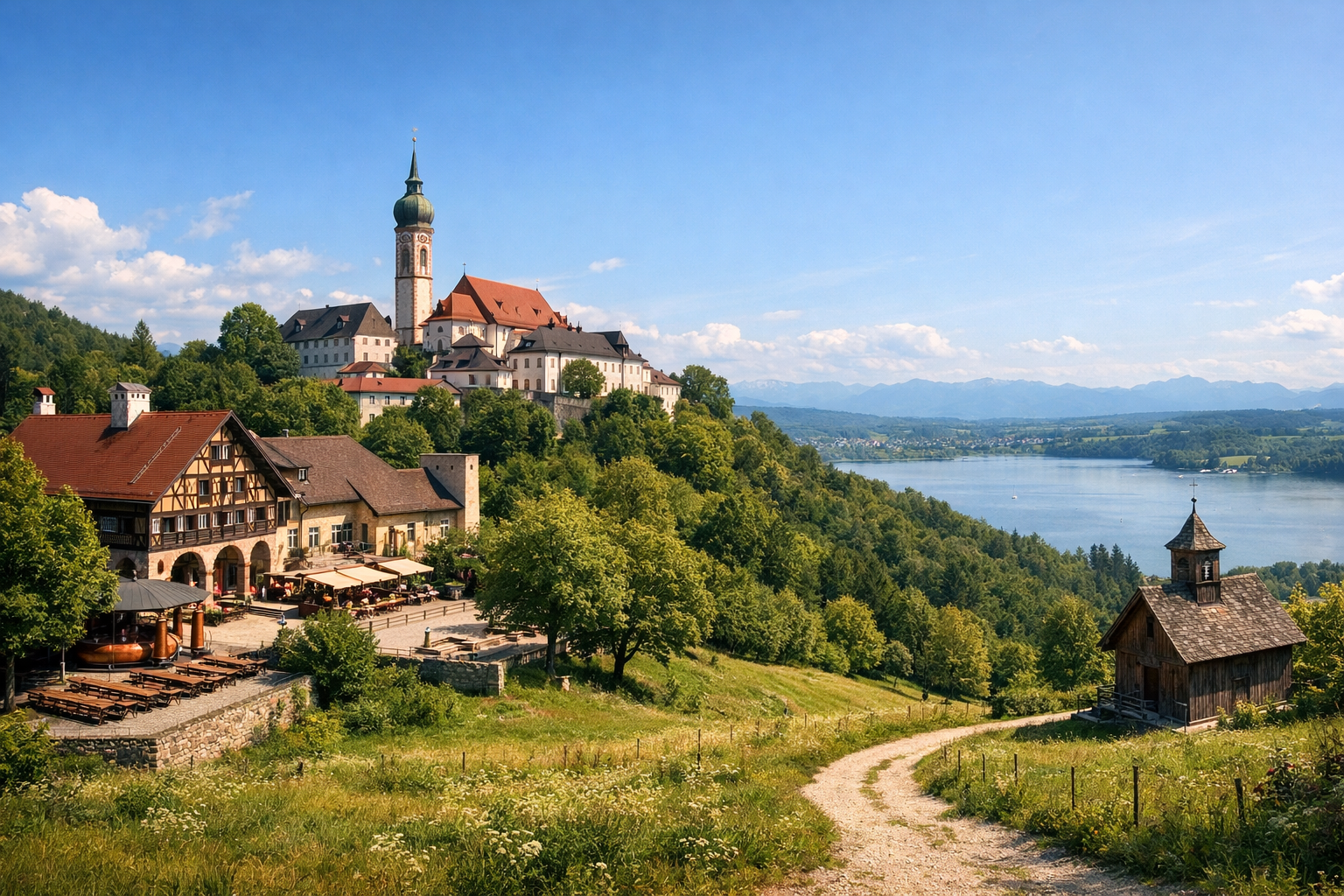 Германия, Бавария. Пивной маршрут по монастырю Андекс с посещением Klosterbrauerei Andechs, монастырской пивной и прогулкой по окрестностям Штарнбергского региона.