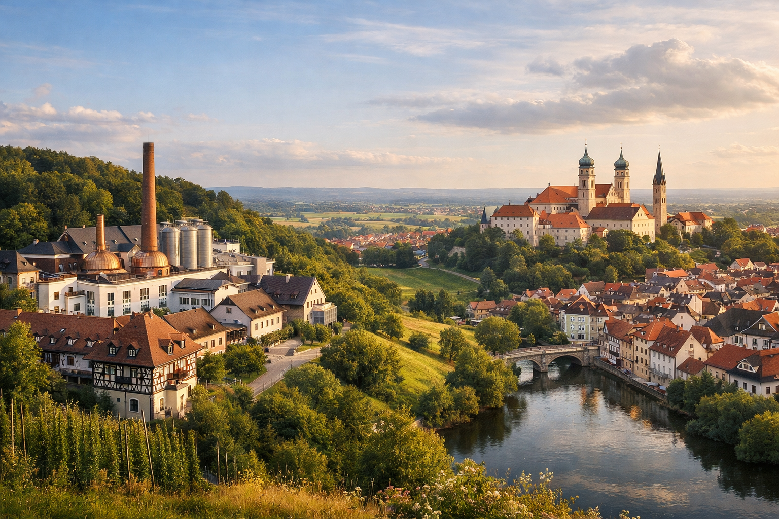 Германия, Бавария. Путешествие в Вайенштефан с экскурсией по Bayerische Staatsbrauerei Weihenstephan, дегустацией пшеничного пива и посещением исторического города Фрайзинг.