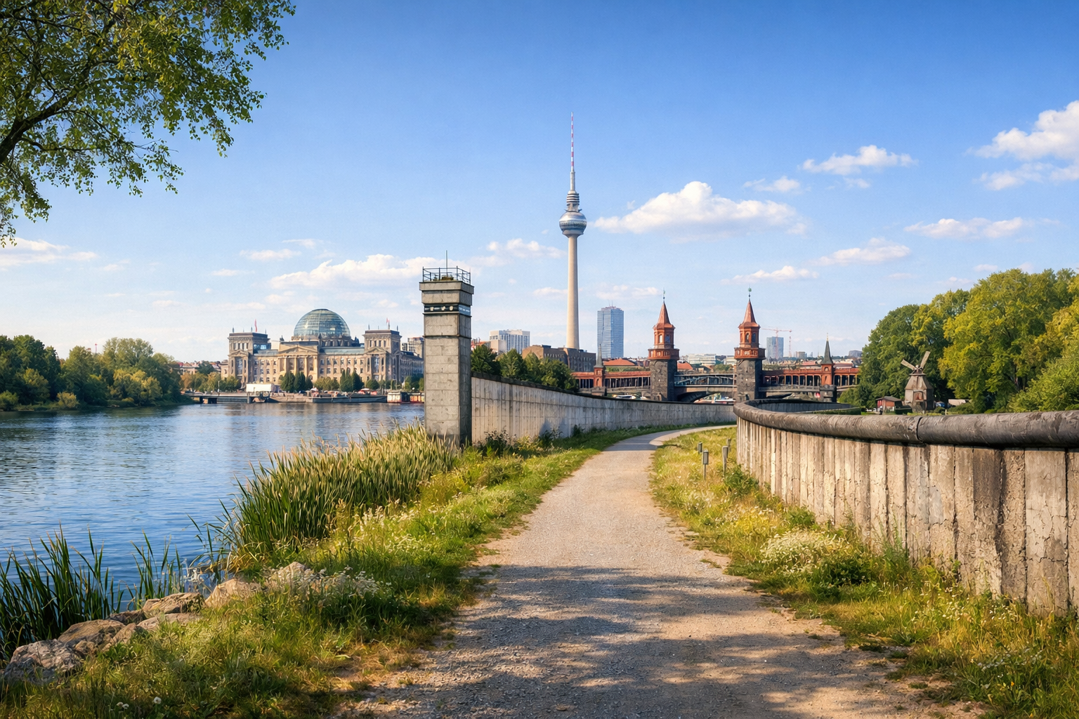 Germany, Berlin and Brandenburg. Bicycle tour along the Berlin Wall route: a circular path along the former border of West Berlin. Difficulty: easy. Season: April - October.