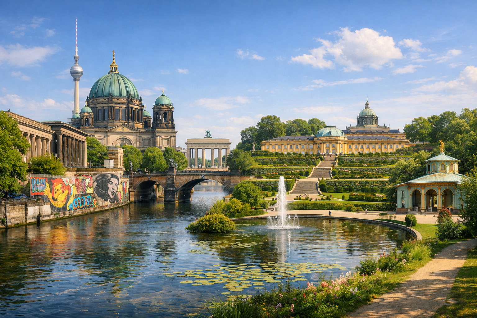 Germany, Berlin and Potsdam. A budget-friendly introduction to museums, historic districts, street art, parks, and palaces