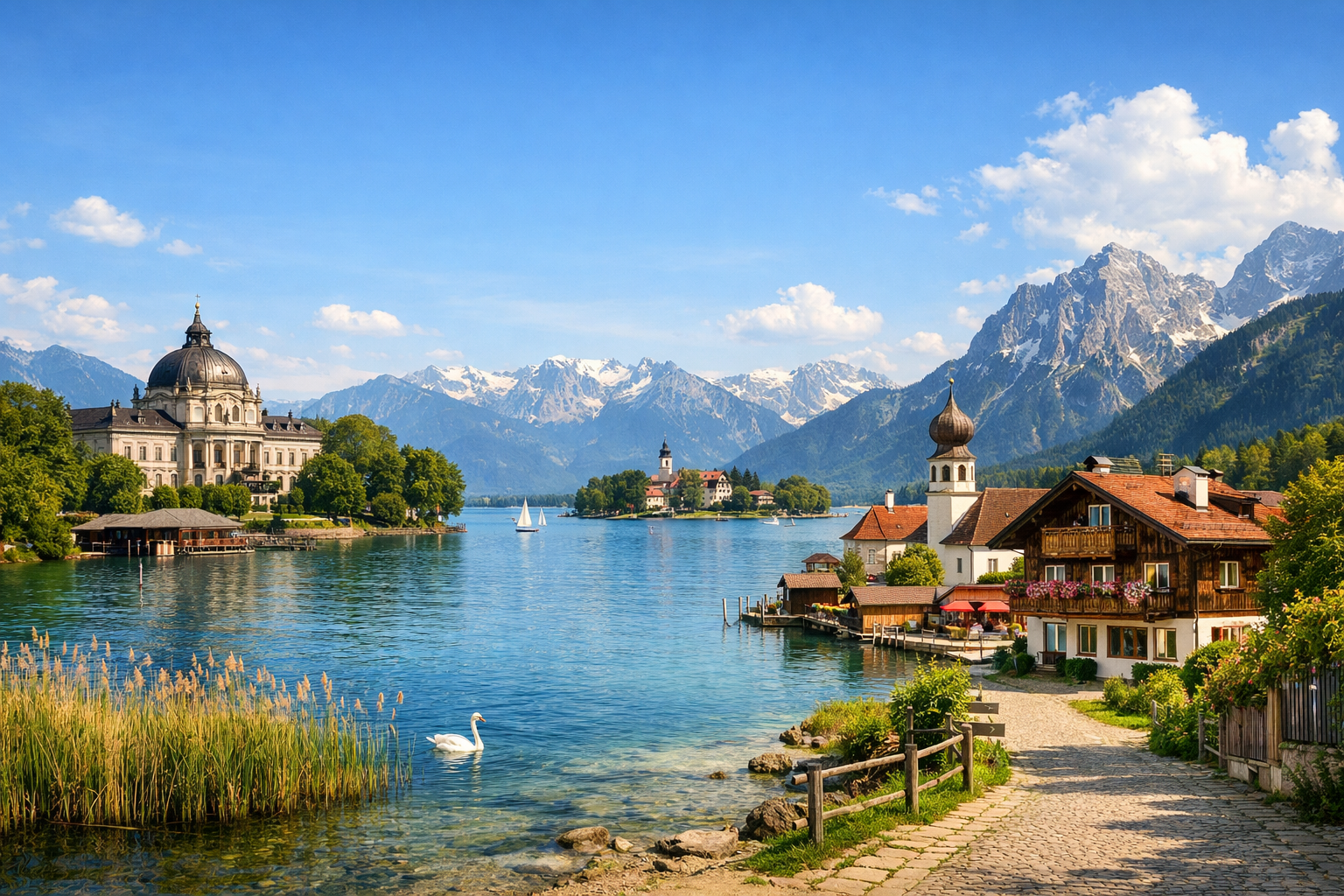 Allemagne et Autriche. Lacs bavarois (Munich - Chiemsee). Saison: juin - août.