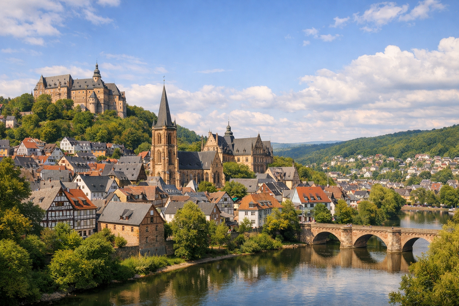 HESSE - Marburg university town and old center