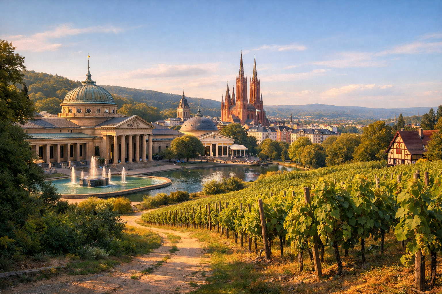 HESSE - Wiesbaden thermal baths architecture and wine routes