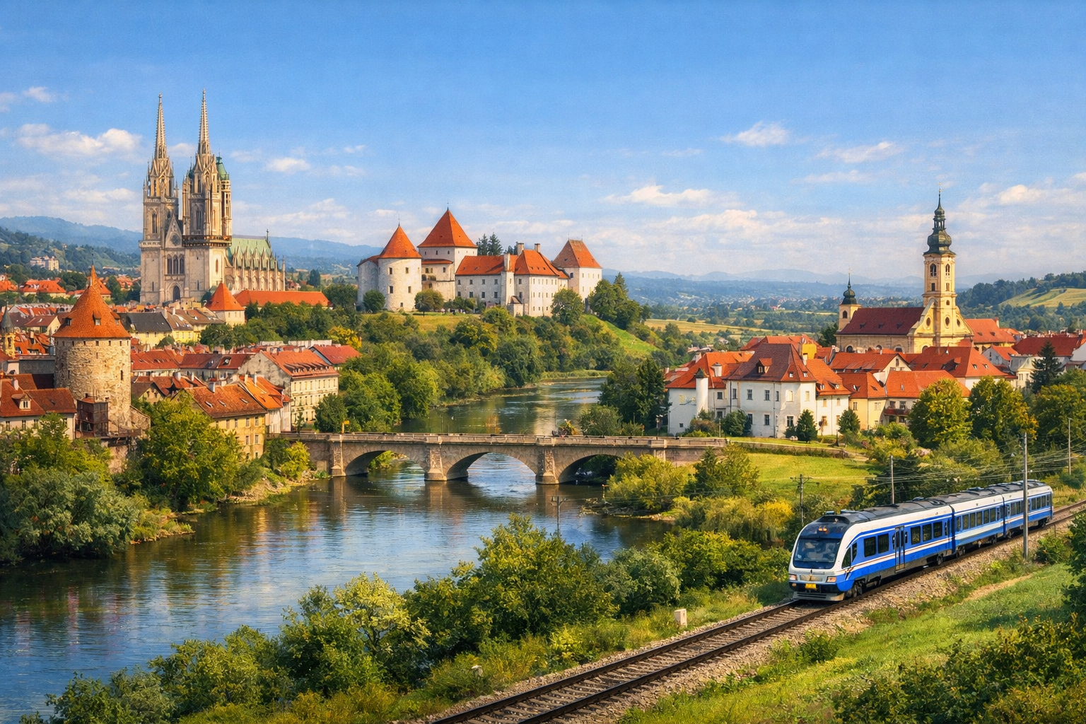 Croatia, Zagreb and Varaždin. A budget itinerary through two cities in northern Croatia with Baroque architecture, castles, and trips by bus or train.