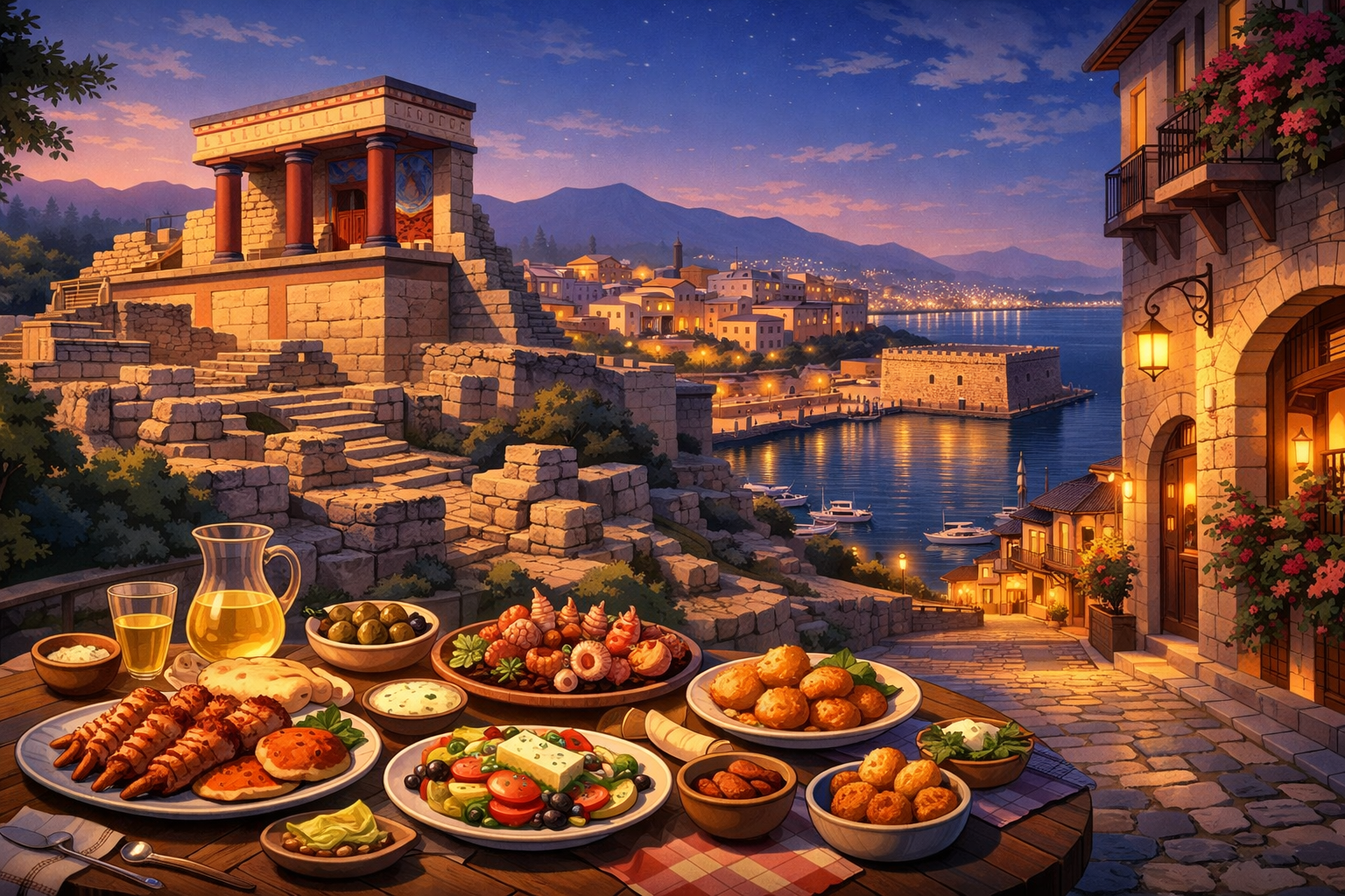 Heraklion, Crete - City + Knossos Palace + Cretan cuisine and evening walks