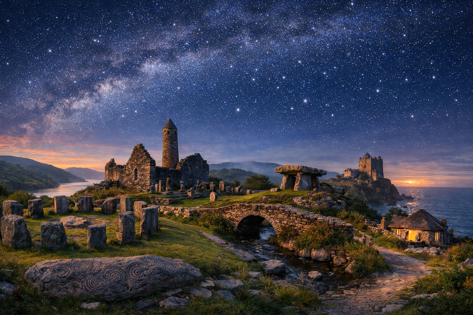 Ireland, County Cork. Stone circles and ancient symbols. A leisurely route through the archaeological sites of southwest Ireland with stargazing, walks, and an introduction to local legends.