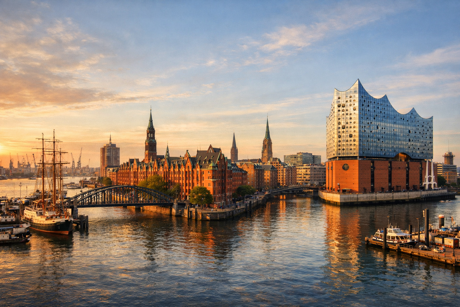 Classic Hamburg Port Elbe Philharmonic Hall Speicherstadt