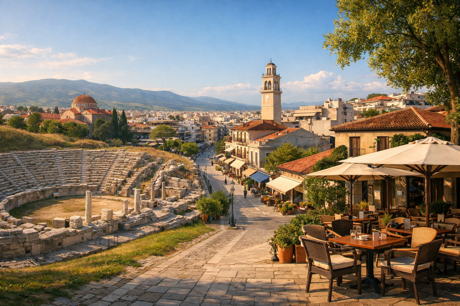 Larisa - City tour of Thessaly: center, ancient theater, cafes, and local life