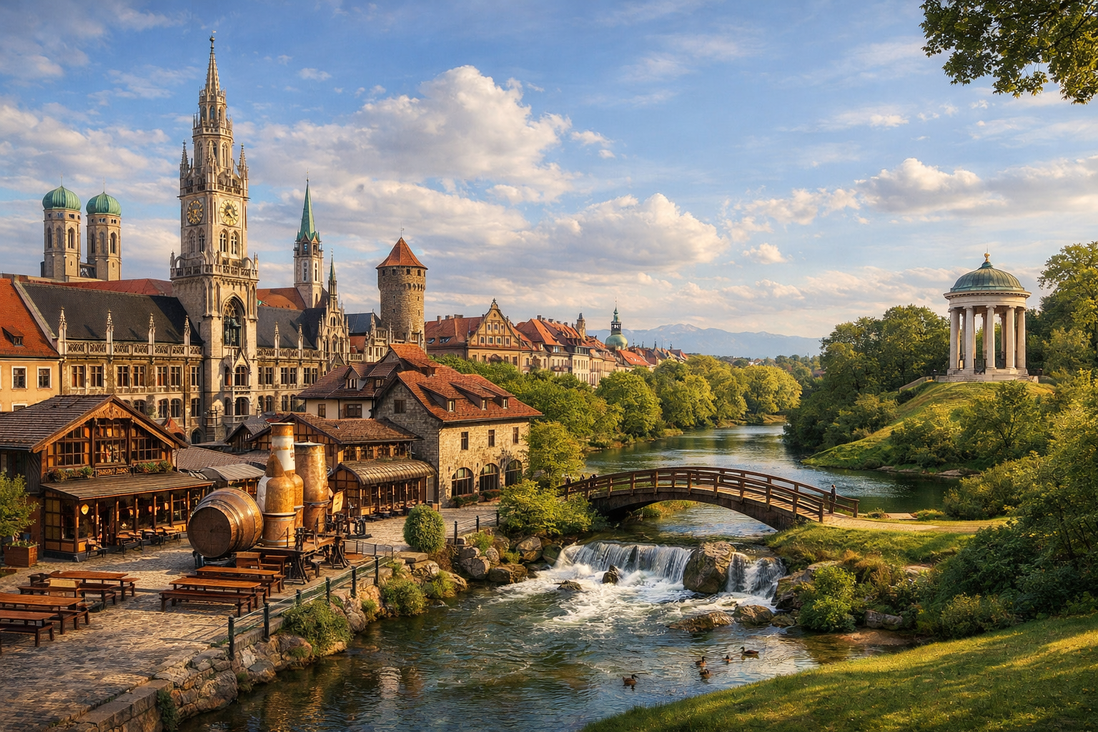 Munich city center beer museums and the English Garden