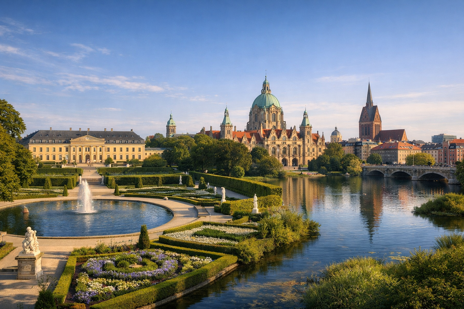 LOWER SAXONY - Hanover Herrenhausen Gardens and city center