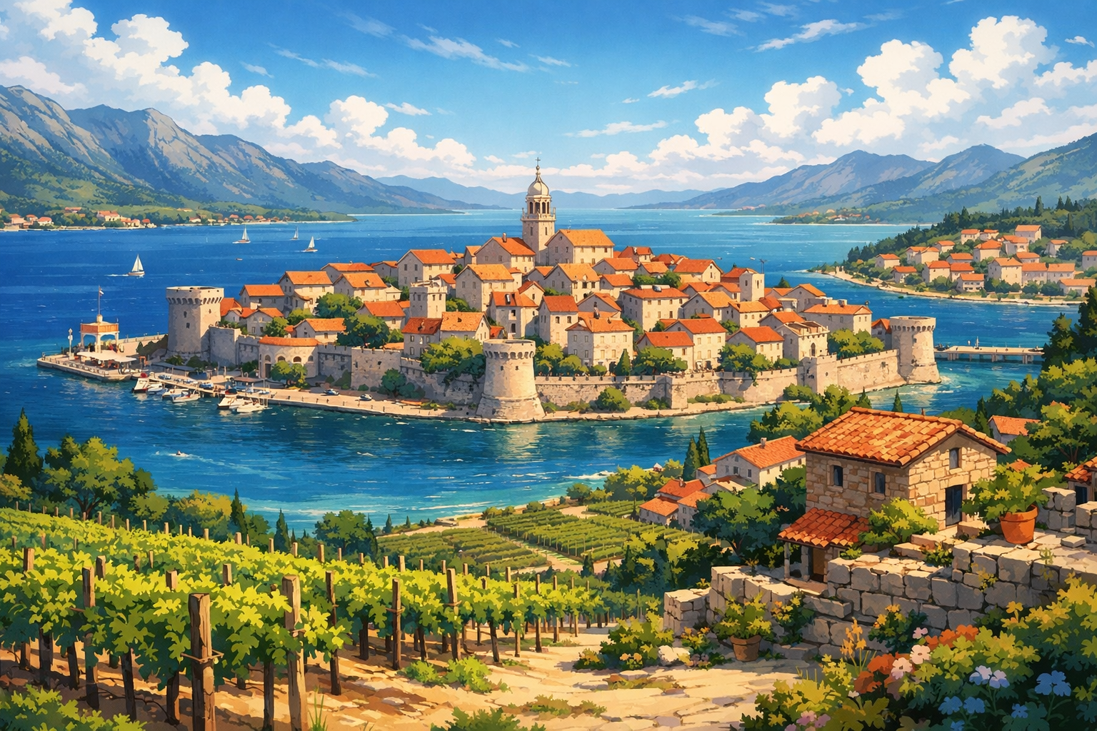 KORČULA — A MEDIEVAL TOWN AND WINE VILLAGES