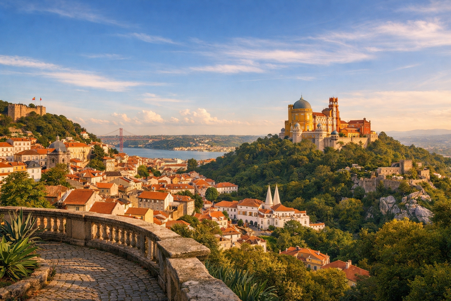 Portugal, Lisbon and Sintra. A budget trip around the capital, viewpoints, old quarters, and the palaces of Sintra with accommodation outside the city center.