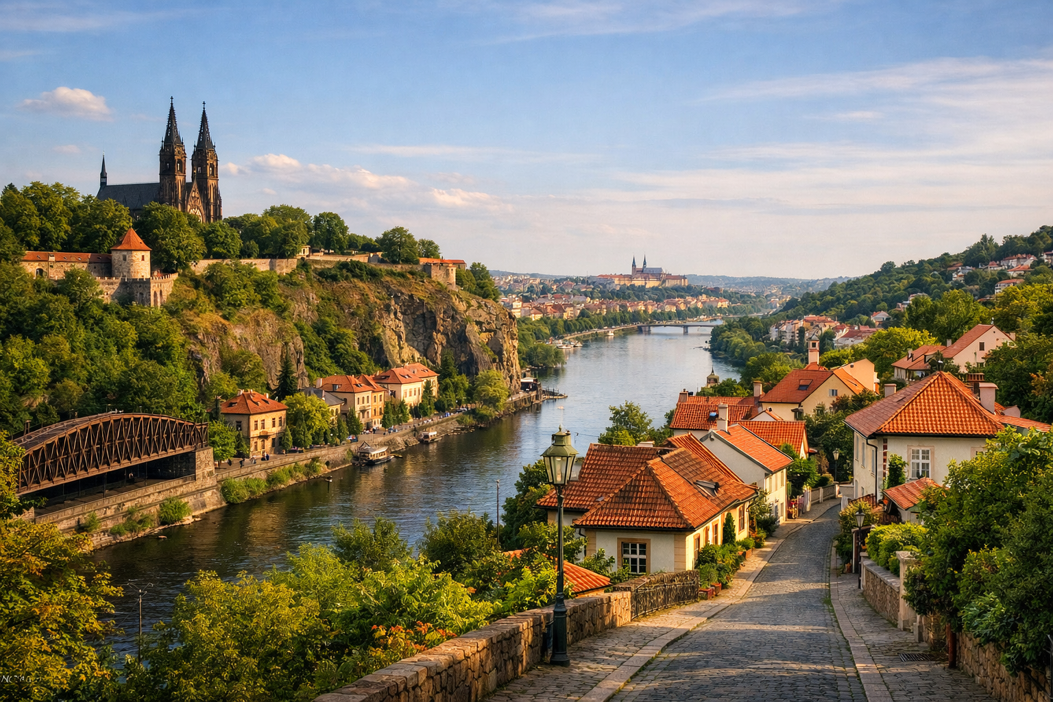 Prague Vyšehrad and quiet neighborhoods