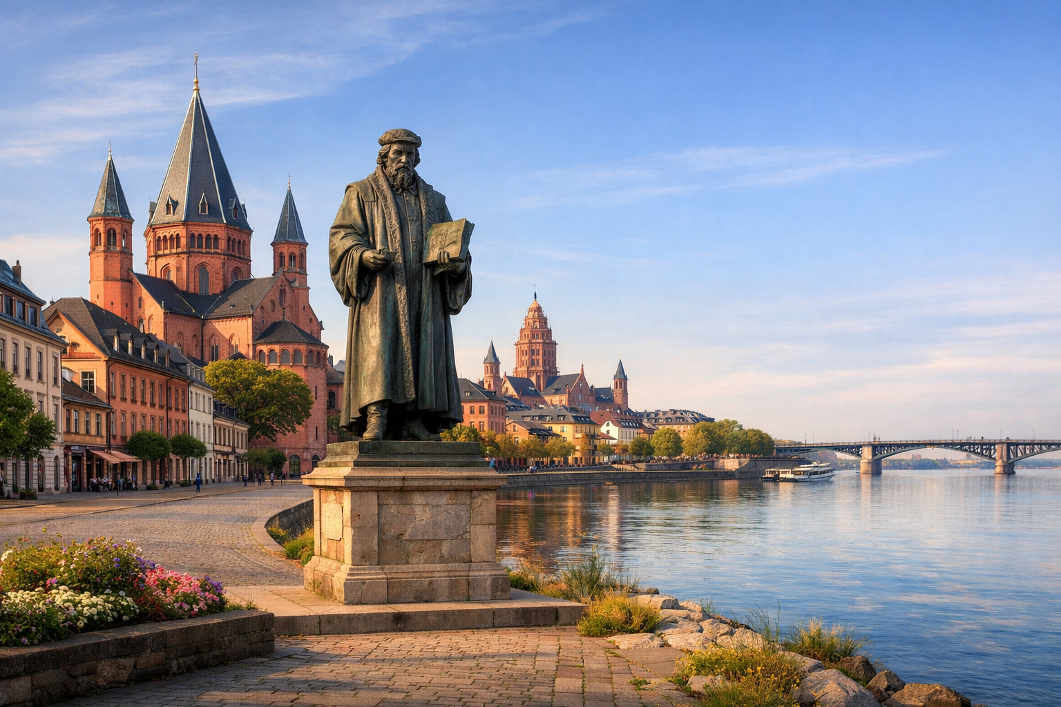 RHINELAND-PALATINATE - Mainz: cathedral, Gutenberg and the Rhine