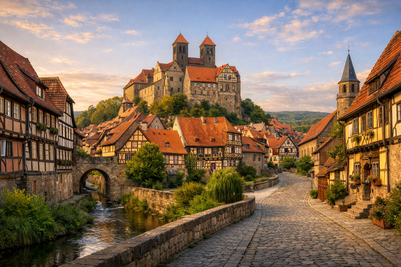 SAXONY-ANHALT - Quedlinburg: half-timbered houses and medieval center