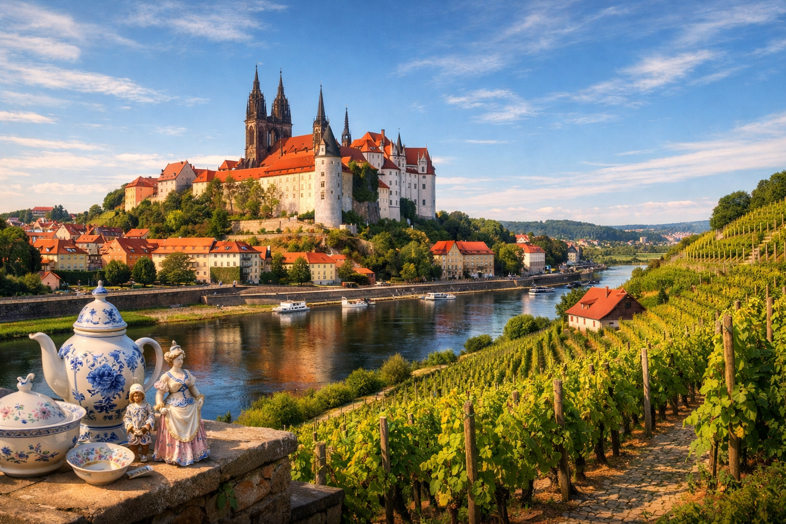 SAXONY - Meissen: porcelain, castle, and vineyards