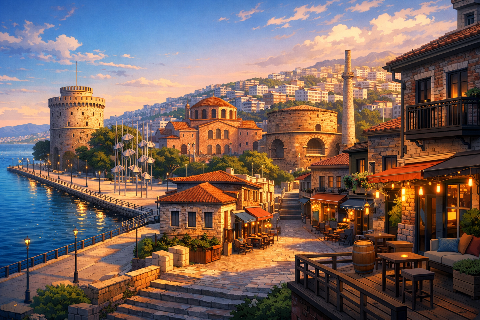 Thessaloniki - Youth city tour: waterfront, Ladadika, bars, Byzantine monuments