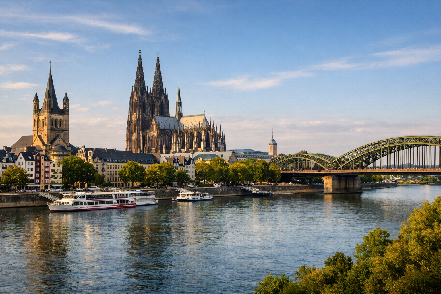 NORTH RHINE-WESTPHALIA - Cologne: cathedral, Rhine and old town