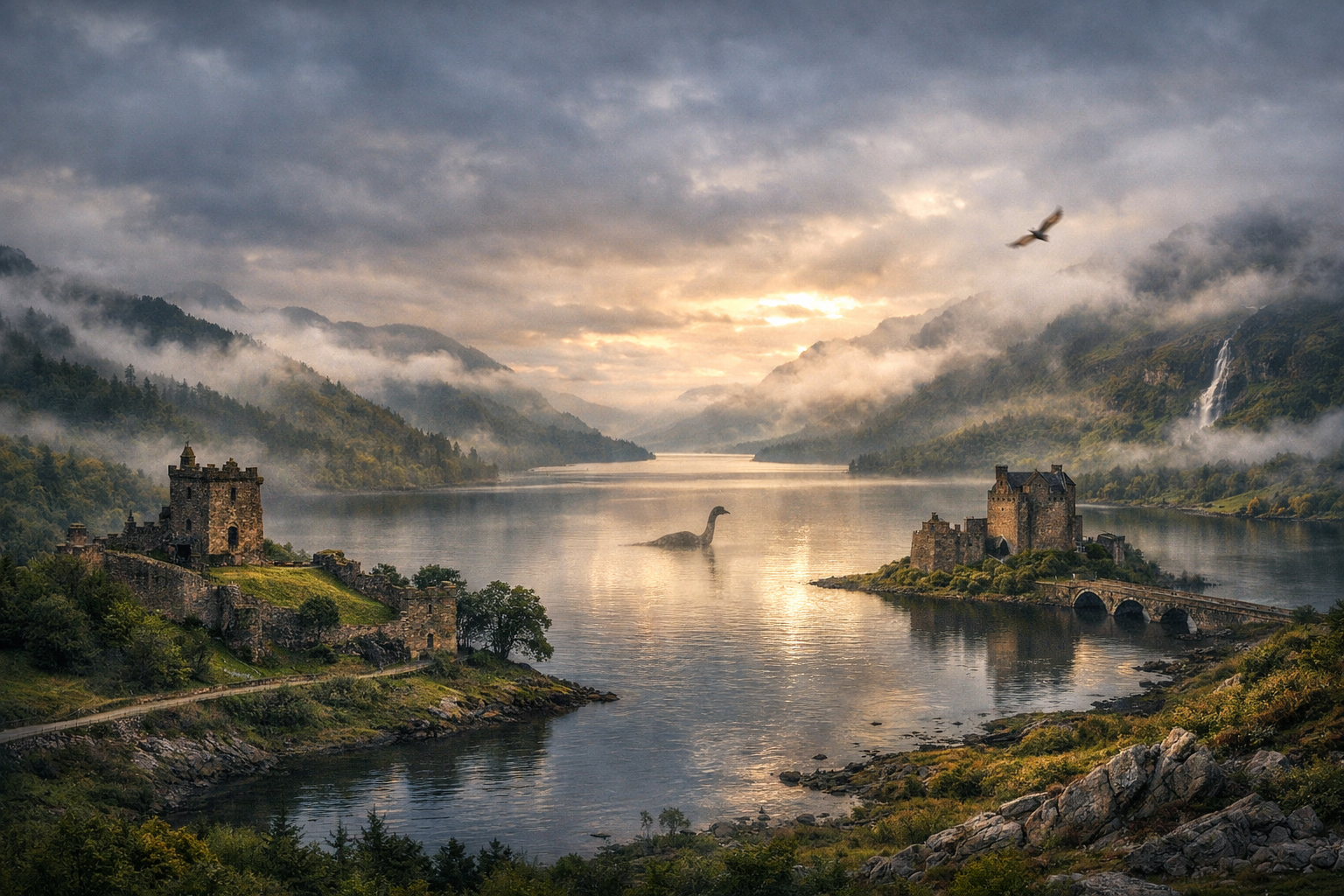 Schottland, Highlands. Loch Ness und die Legenden des Hochlands. Schlösser, neblige Täler, Loch Ness und alte schottische Überlieferungen in einer stimmungsvollen Reise