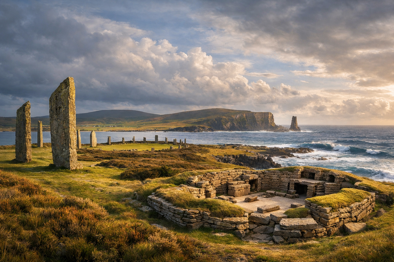 Scotland, Orkney Islands. Stones of the ancient North. Standing stones, Neolithic monuments, and harsh seascapes of the Orkney Islands in a journey for lovers of megaliths and ancient cultures.