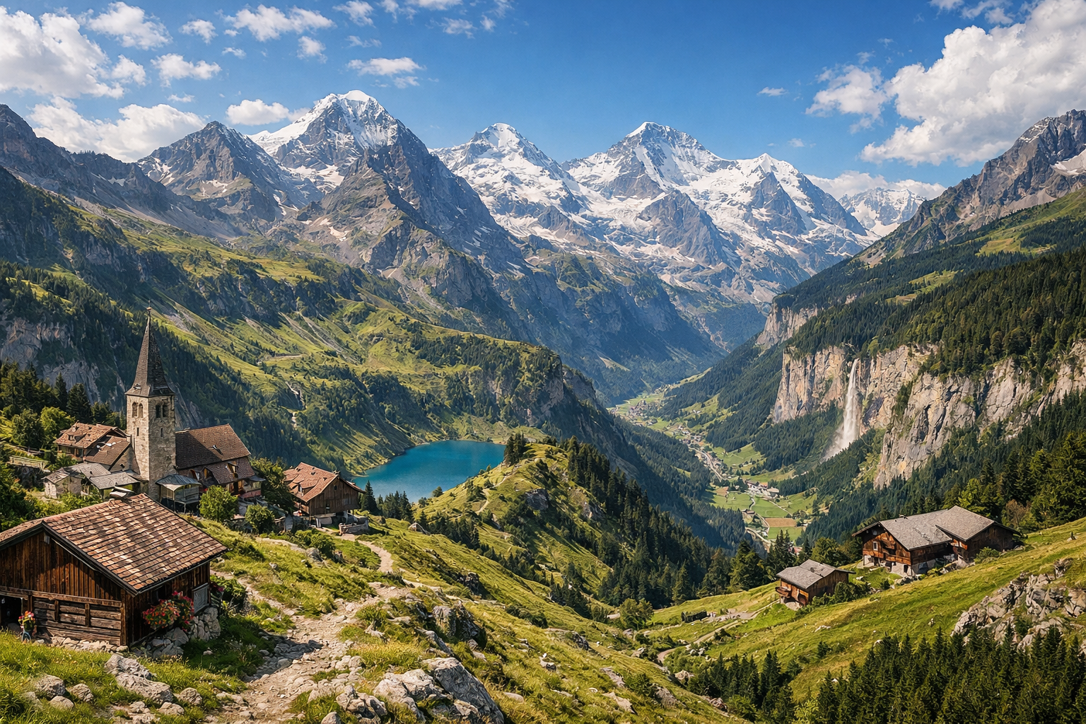 Switzerland. Via Alpina: trekking from Meiringen to Lauterbrunnen. Difficulty: high. season: July - September.