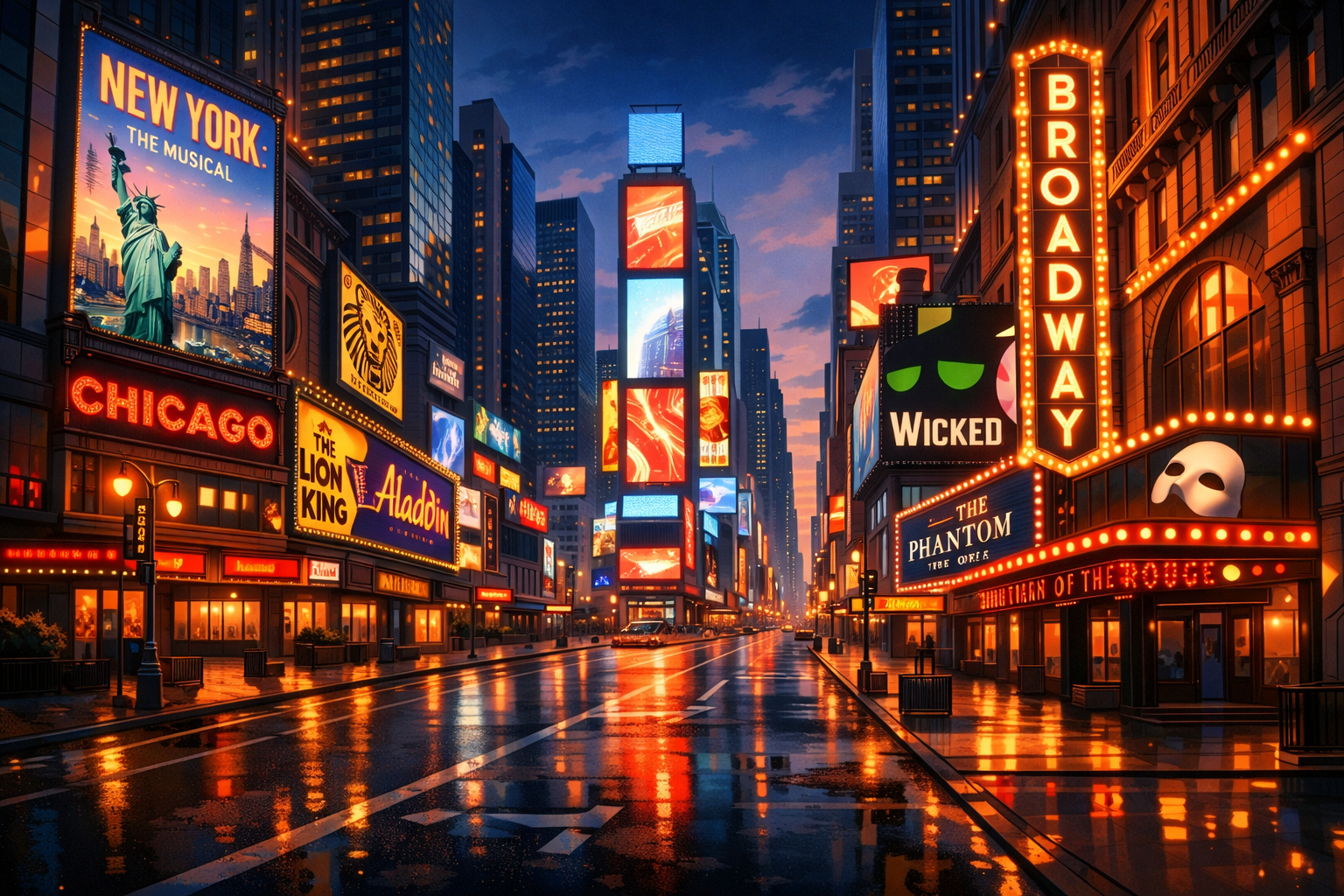TIMES SQUARE AND BROADWAY