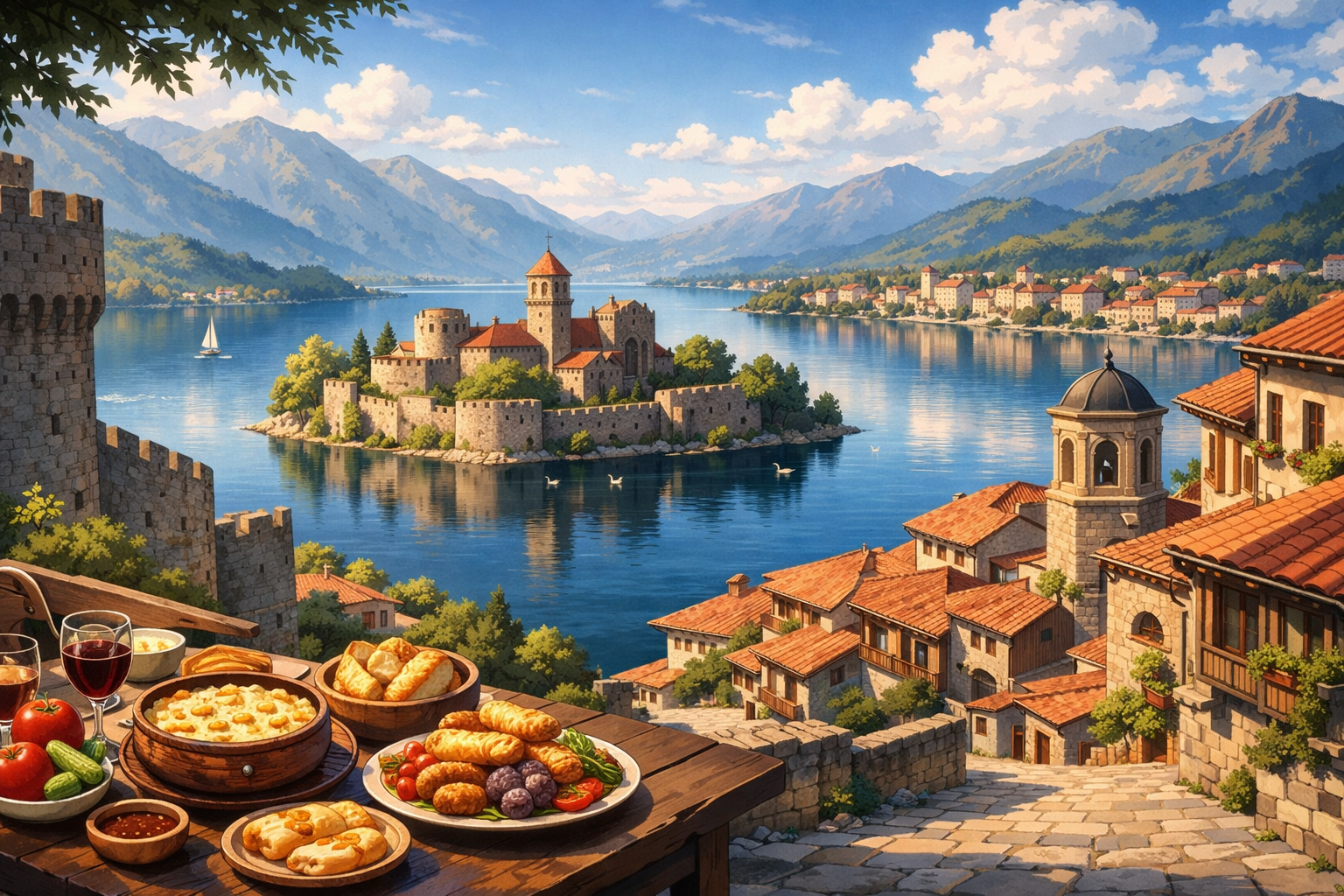 Янина - Озеро, старый город, крепость, остров на озере, местная кухня